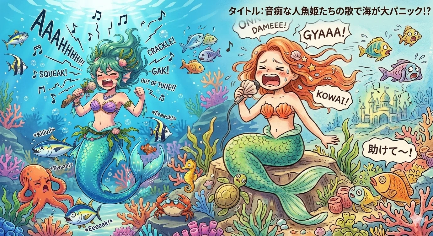 戯作・お歌がヘタなマーメイド噺 [作:安蔵 絵:Gemini先生]｜安蔵