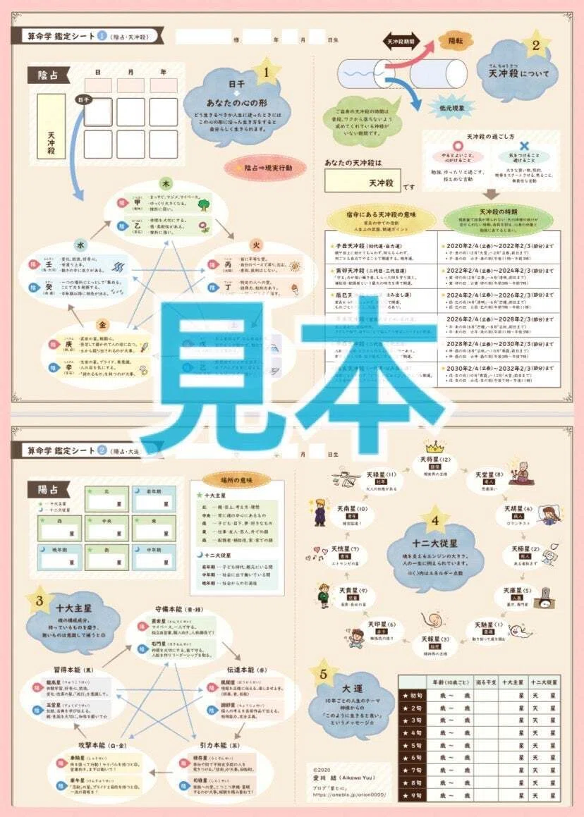 4/4（土）【算命学】☆鑑定シートについて☆（自分の命式詠みあり