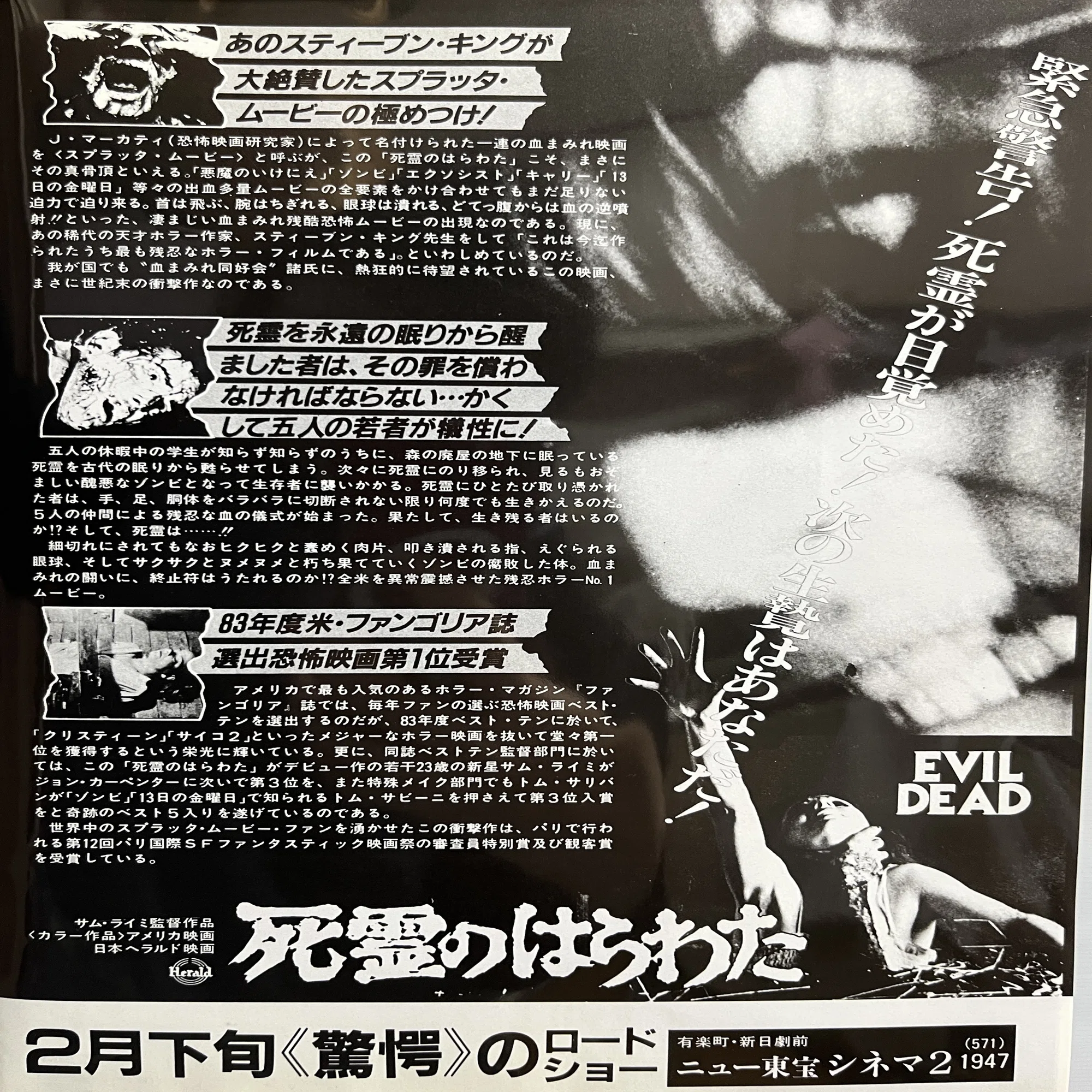 U-NEXT】『死霊のはらわた』(1981)映画感想文・今見ても面白くて楽しい 