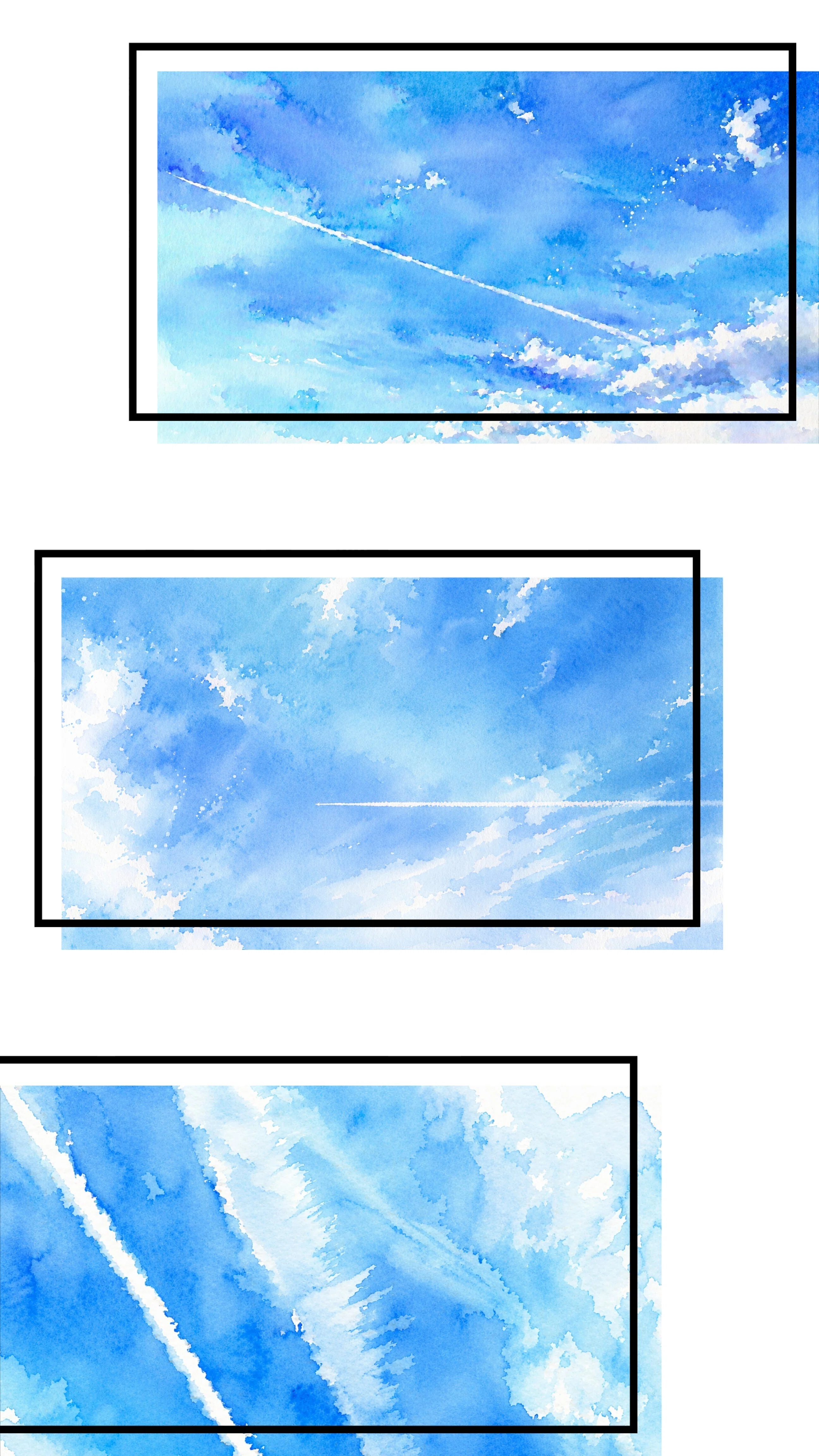 ☆ 飛行機雲 水彩画 三選｜保健委員