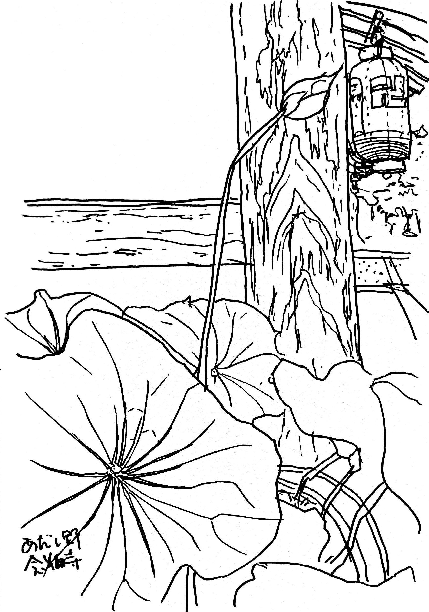 私のスケッチポイント／作品紹介あれこれ＞嵯峨野・鳥居本の茶屋のある