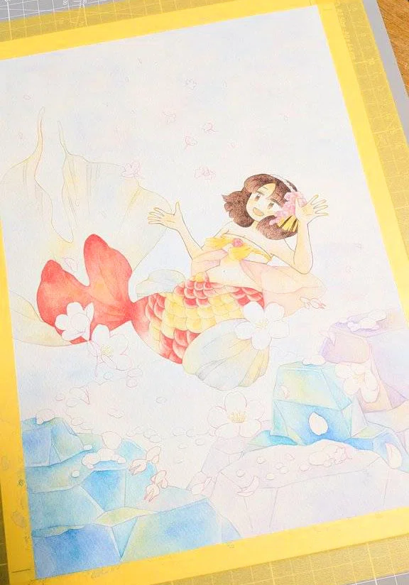 【希少】 天使のしっぽ メガミマガジン イラスト採用者限定品 金魚のらん つばさ 魔法の天使 クリィミーマミ」88グラフ 月のしろうさぎ /高田明美（直筆