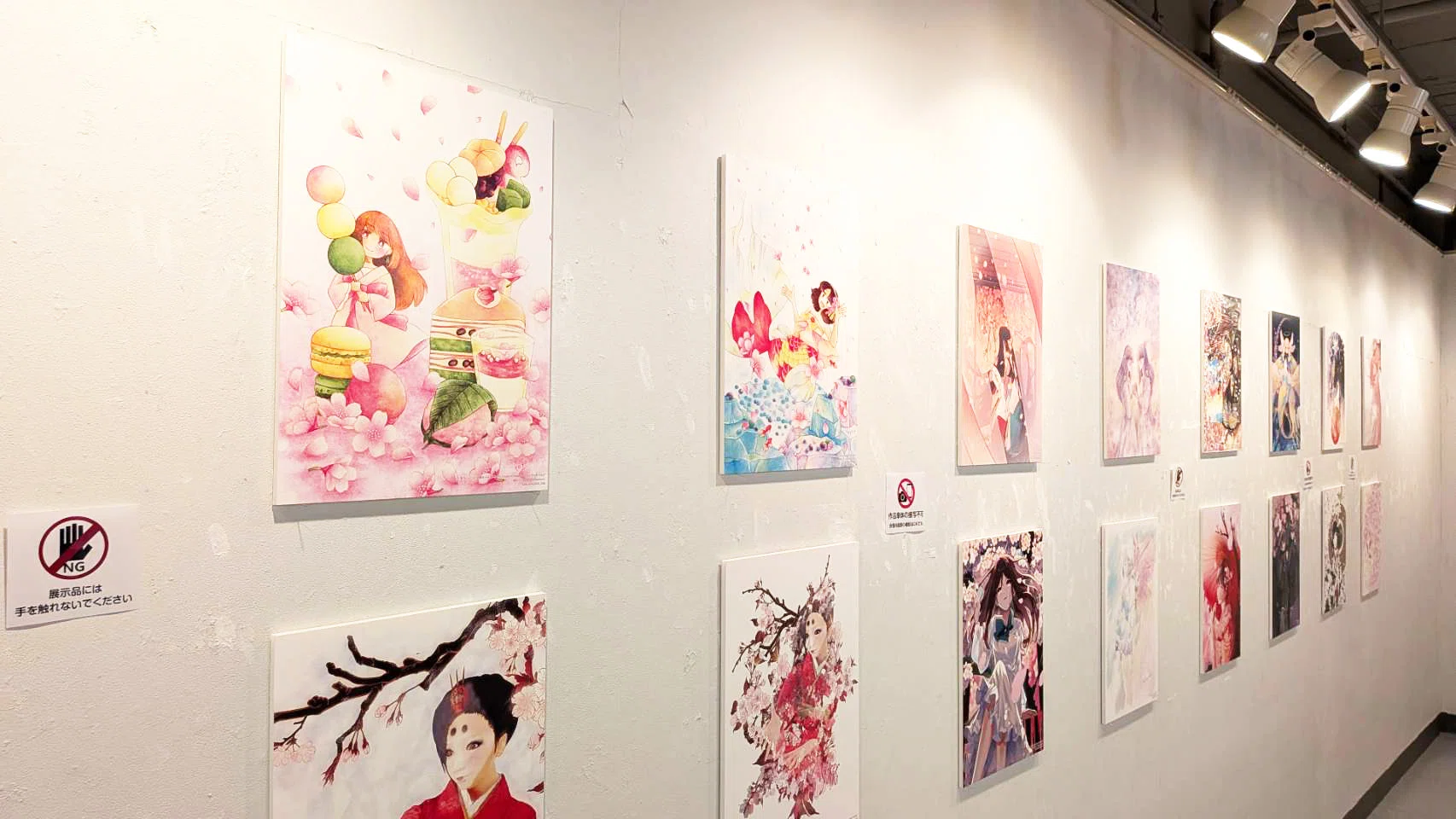 桜と金魚姫｜春の一枚ができるまで①｜梅村とよ｜水彩色鉛筆のイラスト