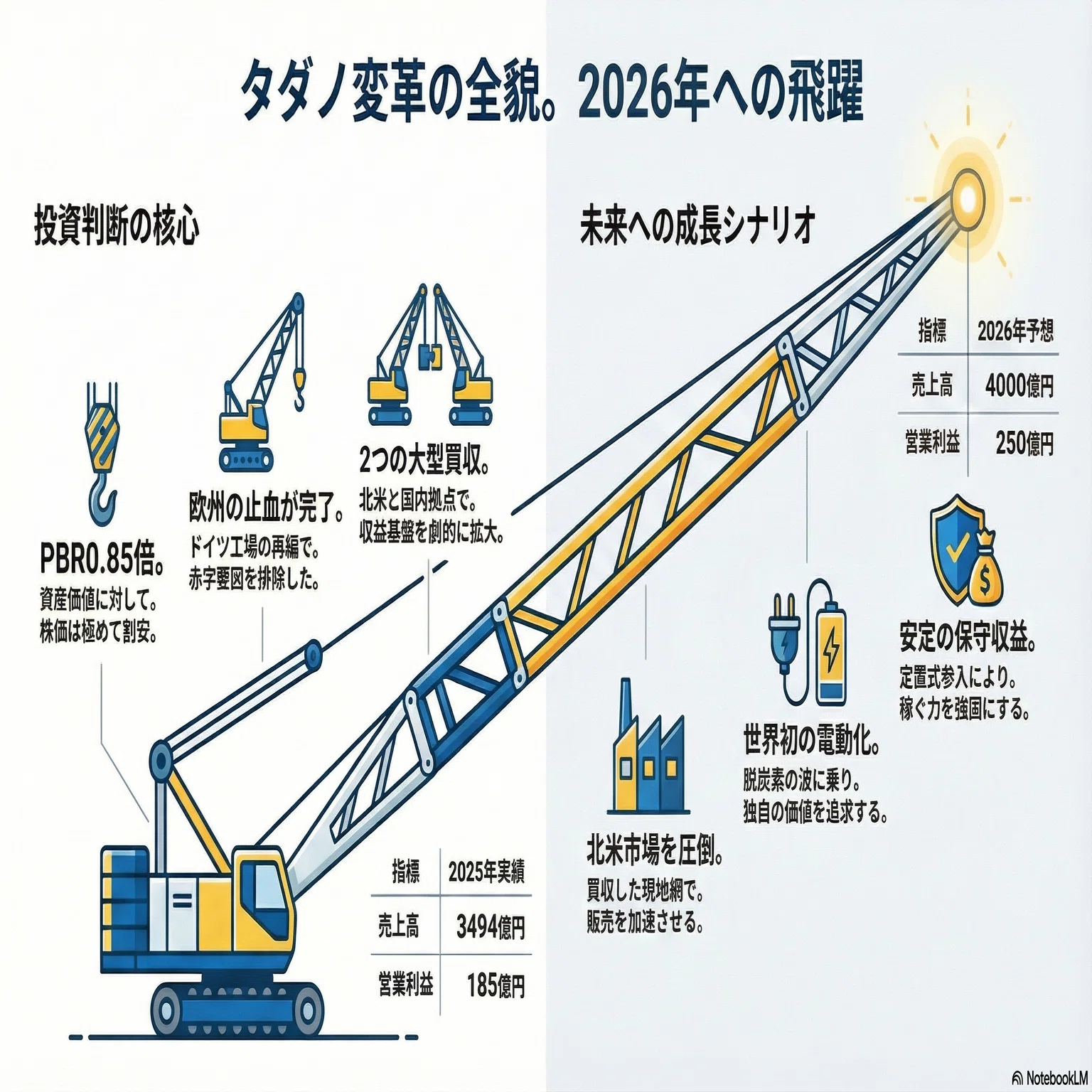 タダノ/6395】表面上の22%減益が隠す真実。PBR0.85倍からの逆襲