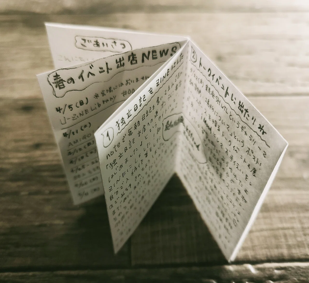 自己紹介折本ZINE vol.4 豆をピーナッツに変更してみた｜独立日記 本屋