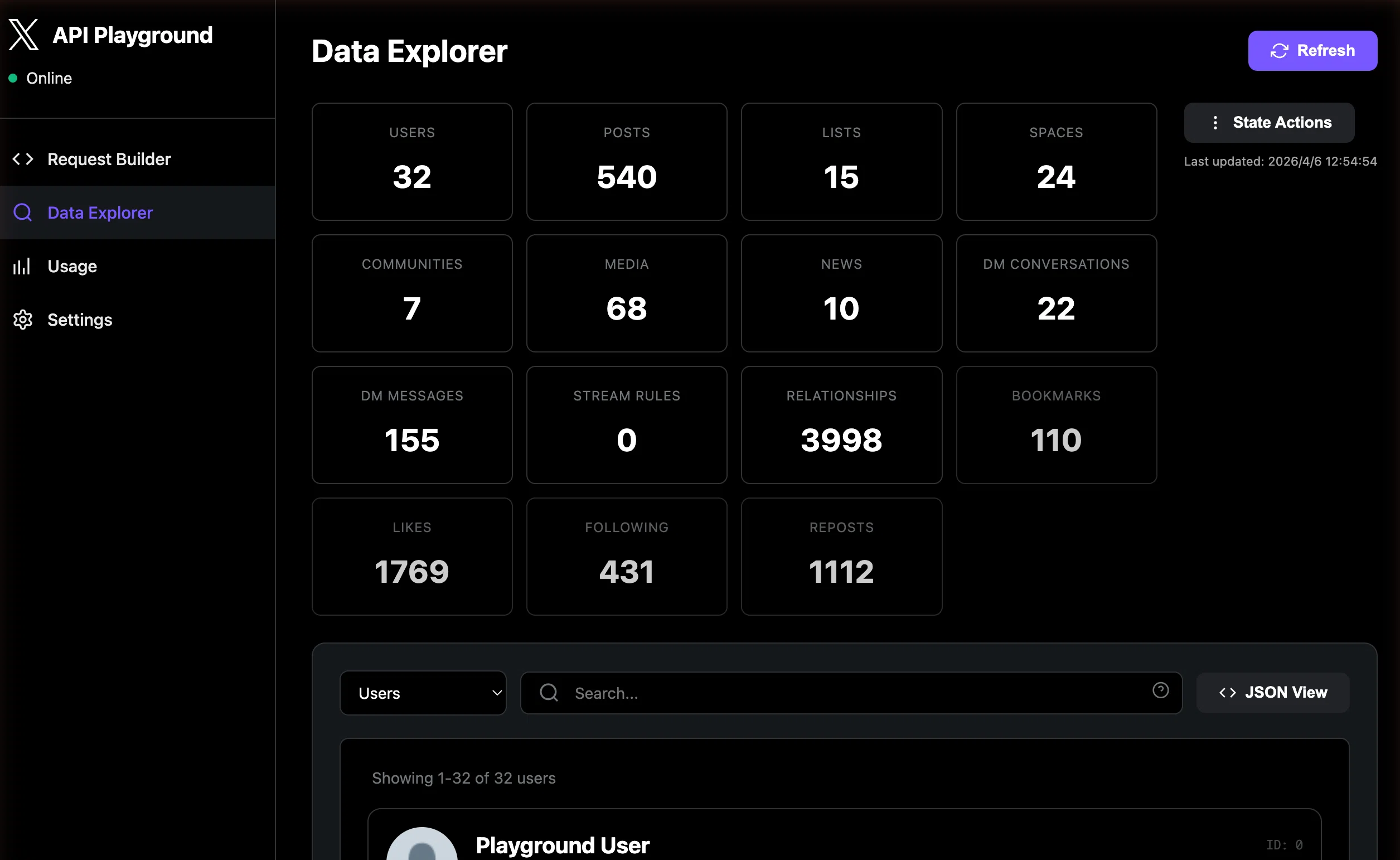 X APIの動作確認ができるPlaygroundを発見。ローカルで試してみました