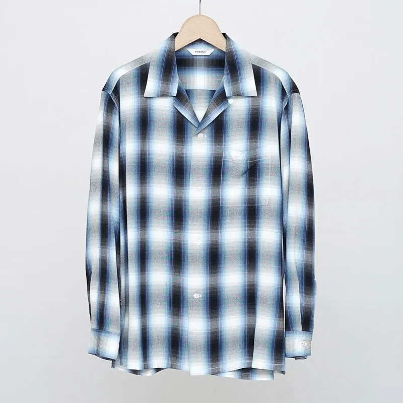 4/2再入荷【PHEENY】Rayon Ombre Check L/S Shirt ｜THIRTY' THIRTY'