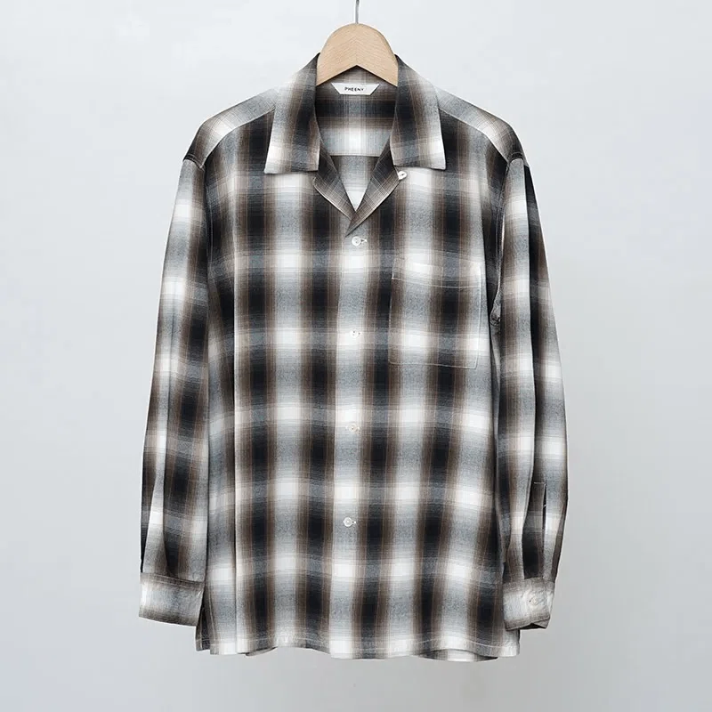 4/2再入荷【PHEENY】Rayon Ombre Check L/S Shirt ｜THIRTY' THIRTY'