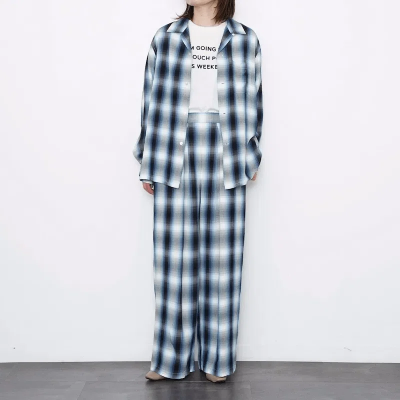 み*み様 【PERRY ERIS】90's OMBRE CHECK RAYON 4/2再入荷【PHEENY】Rayon Ombre Check L/S Shirt ｜THIRTY' THIRTY'