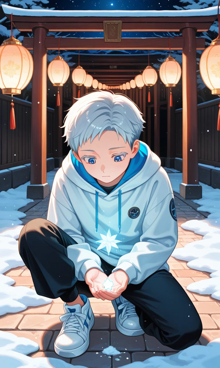 AIイラスト｜星を拾う少年｜きいろ｜AIで日常を楽しく