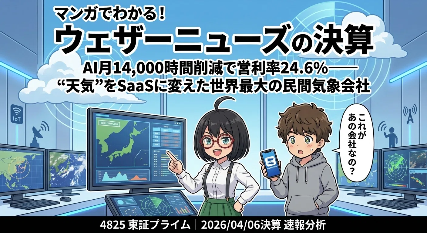マンガで決算分析】営業利益+20%なのに社員を増やしていない？AI月