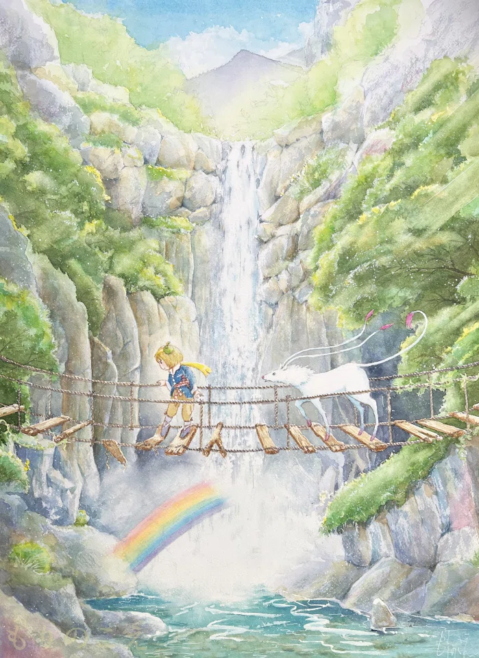 一歩」 ／透明水彩イラスト｜もりのこえ
