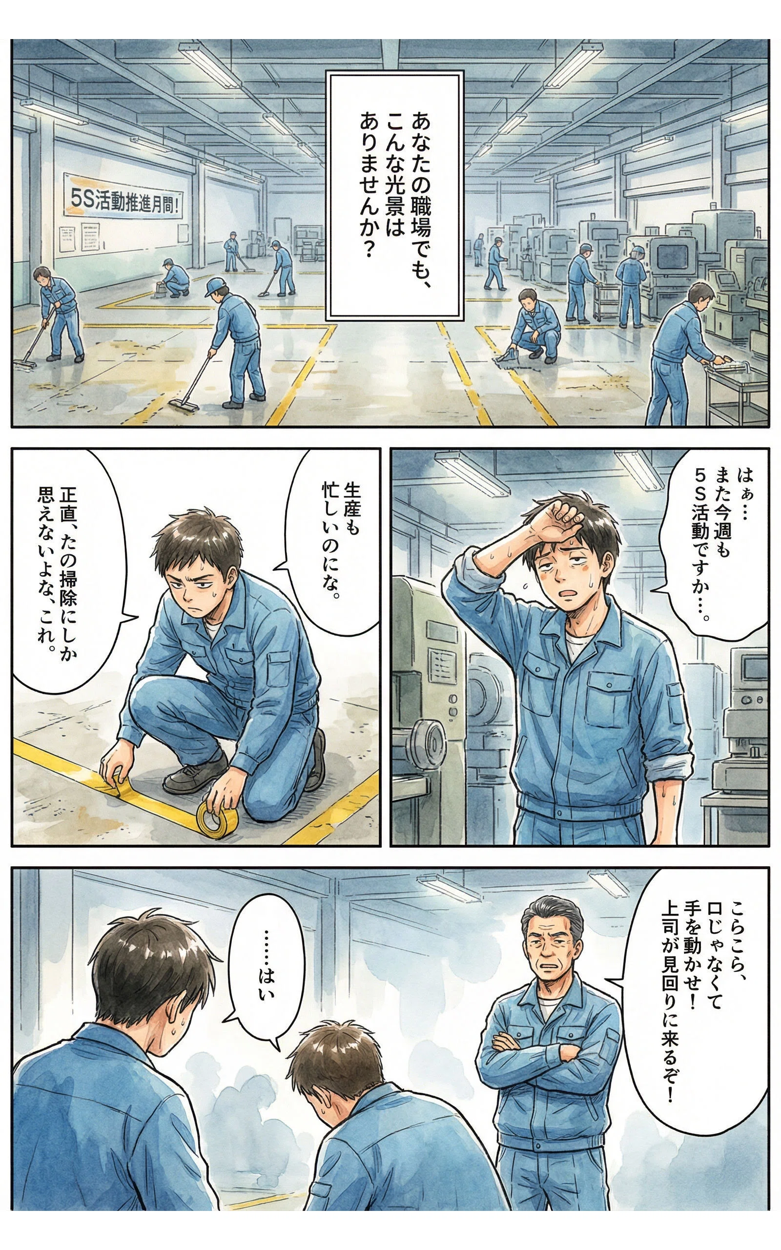 マンガでわかる5S（整理・整頓・清掃・清潔・躾）｜プラントAI電気マン