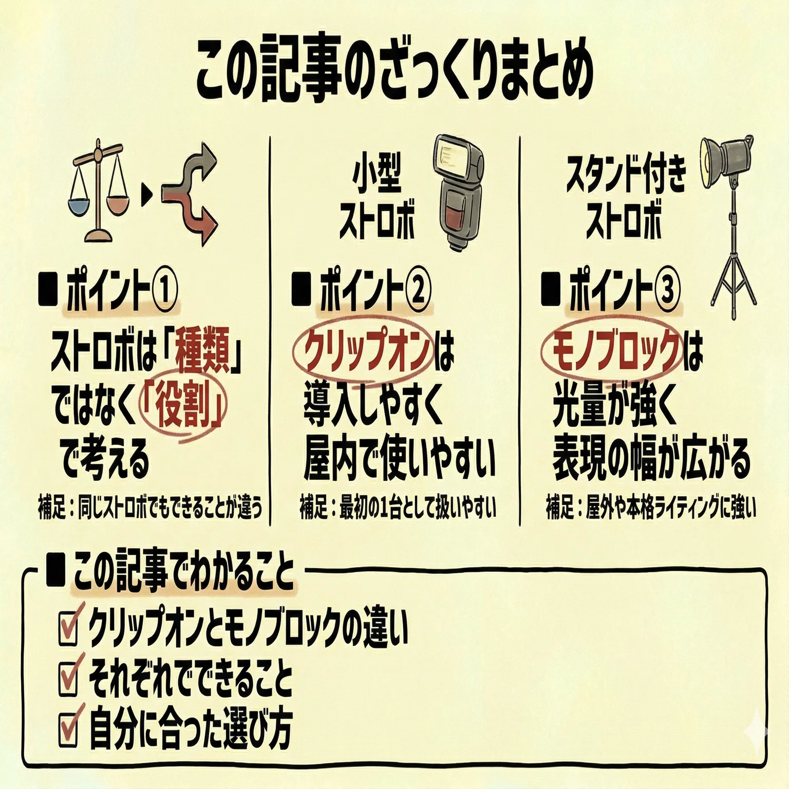 初心者向け】クリップオンストロボ vs モノブロック比較｜違いと選び方 