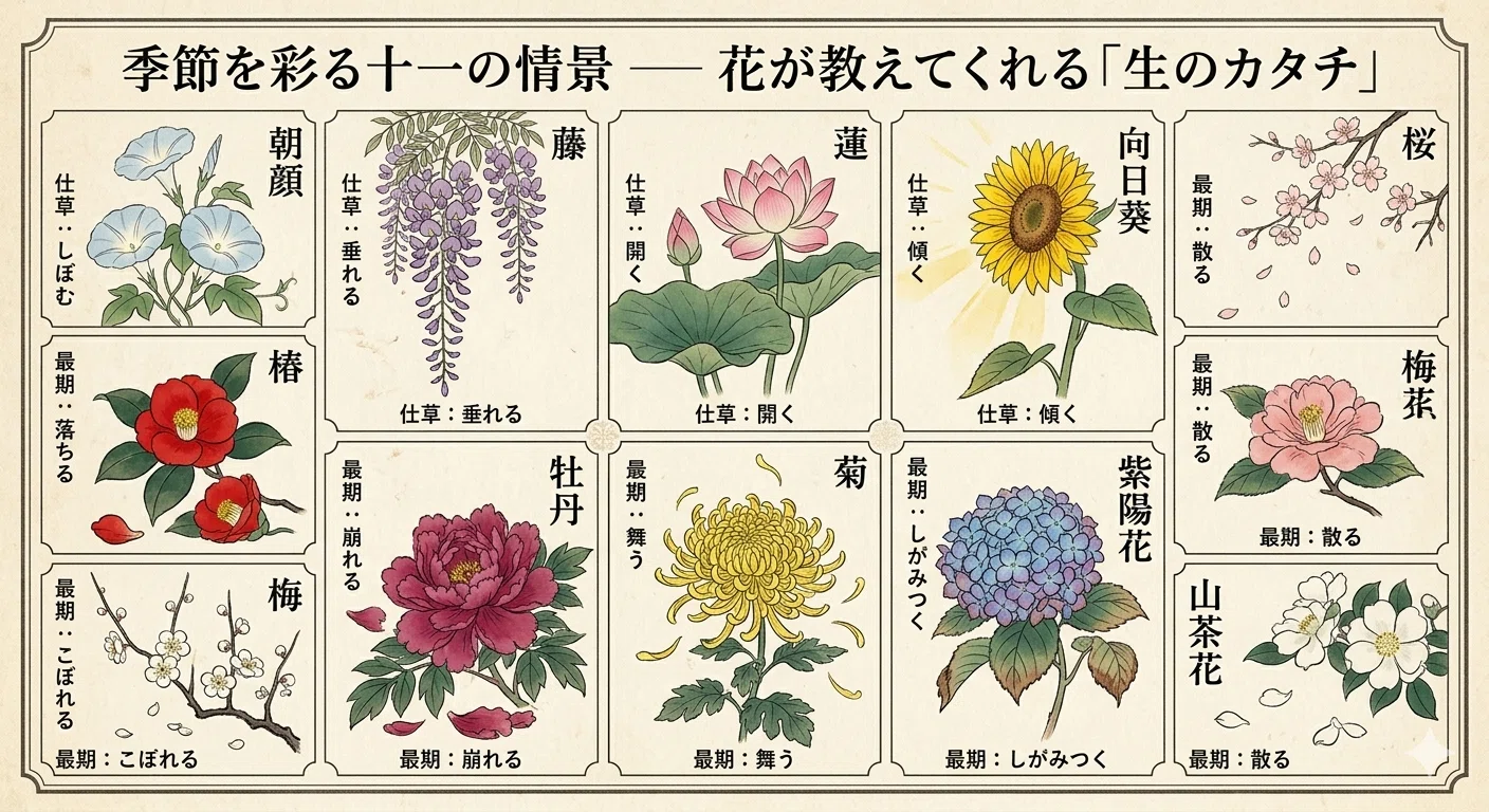 季節を彩る十一の情景 花が教えてくれる「生のカタチ」｜四相観測陰陽