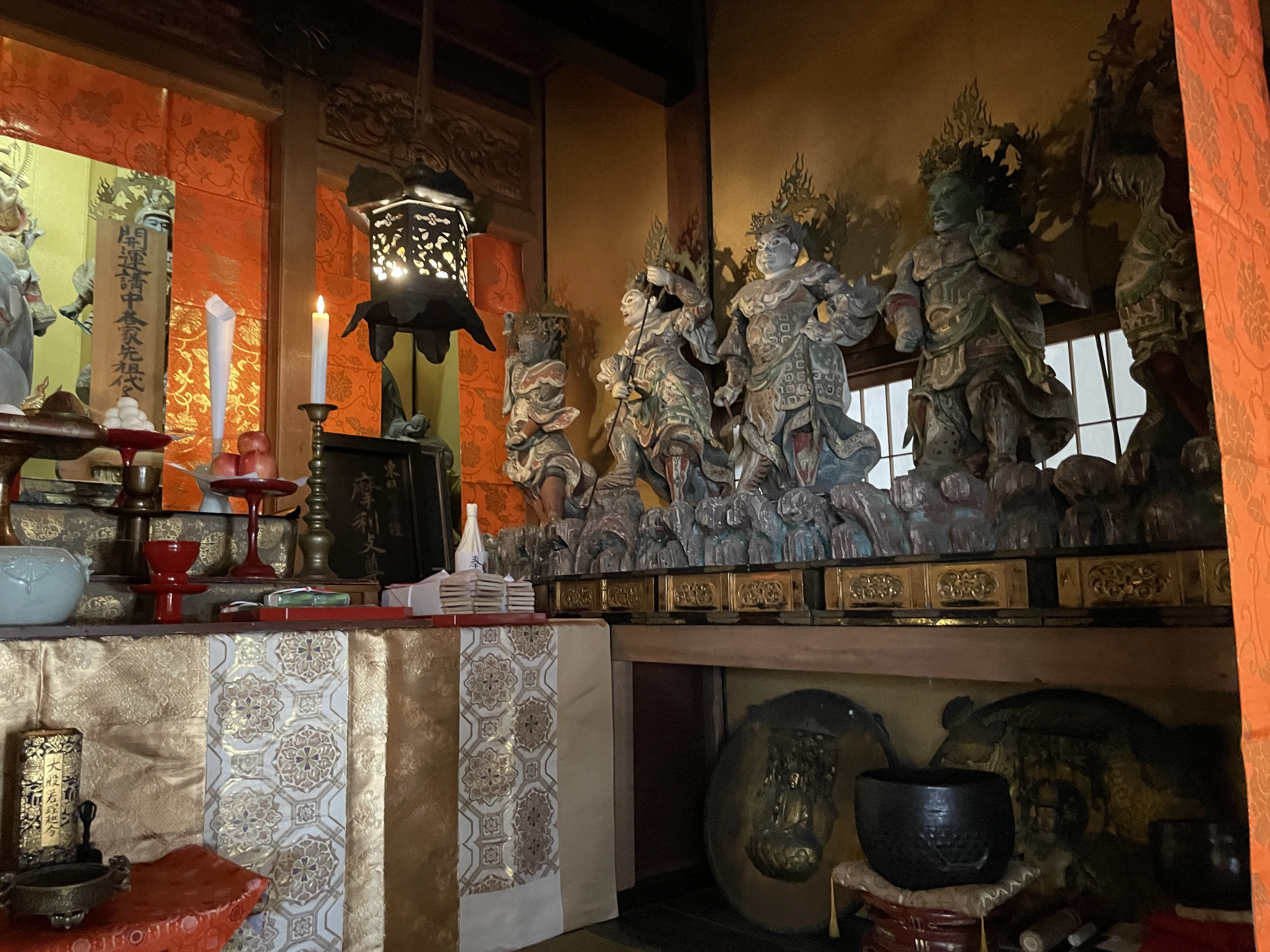【七福】　明治時代　沈金　在銘　友春　蔵出し　寺院　武家　Japan 大名 戦国大名化に成功した足利一門の菩提寺 【臨済寺：今川家】 静岡県静岡