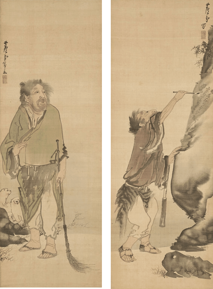 長沢蘆雪」展出品作⑧ 蘆雪《寒山拾得図》江戸時代、18世紀後半｜美術