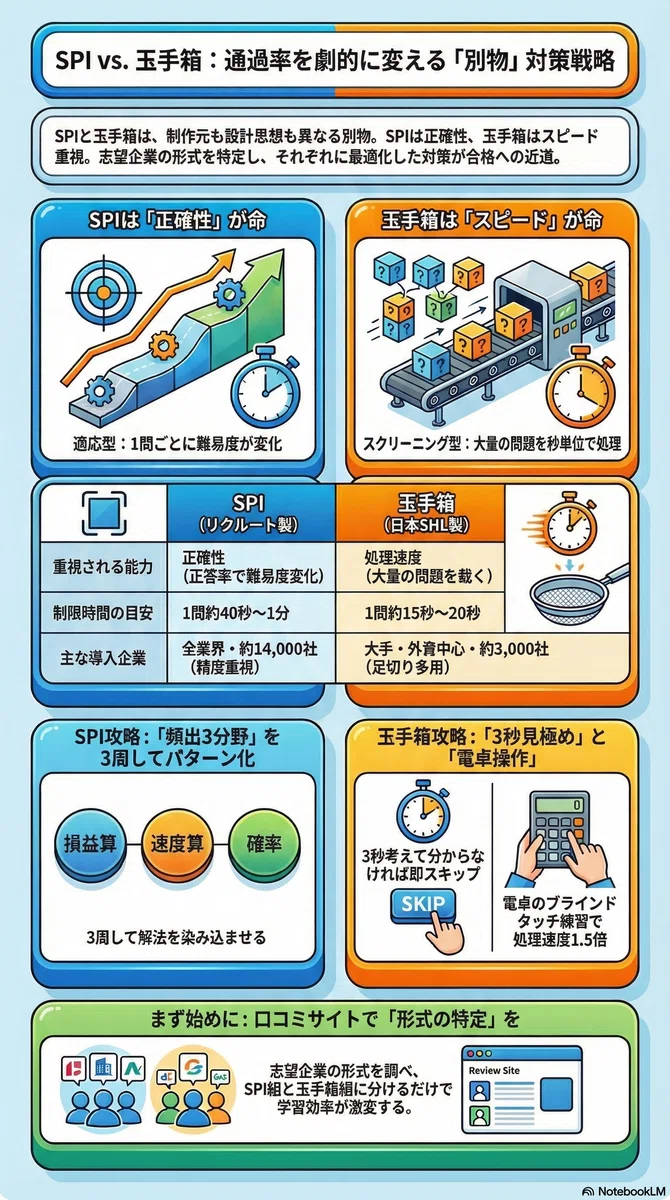 SPIと玉手箱は別物。対策を分けるだけで通過率が変わる理由