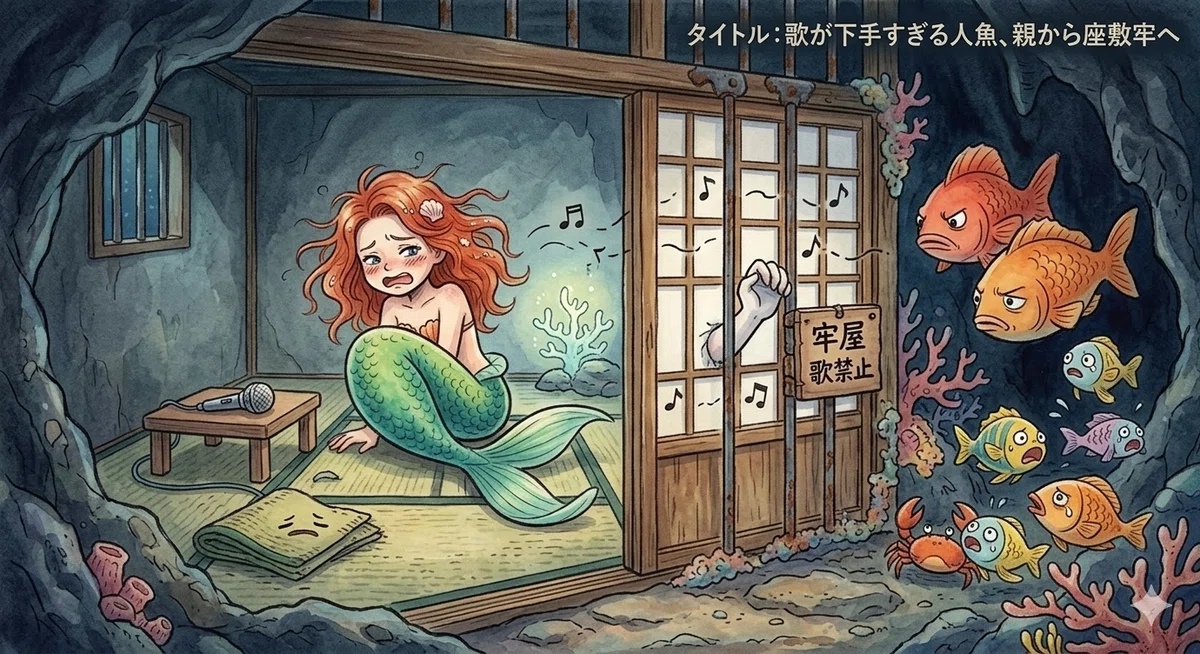 戯作・お歌がヘタなマーメイド噺 [作:安蔵 絵:Gemini先生]｜安蔵