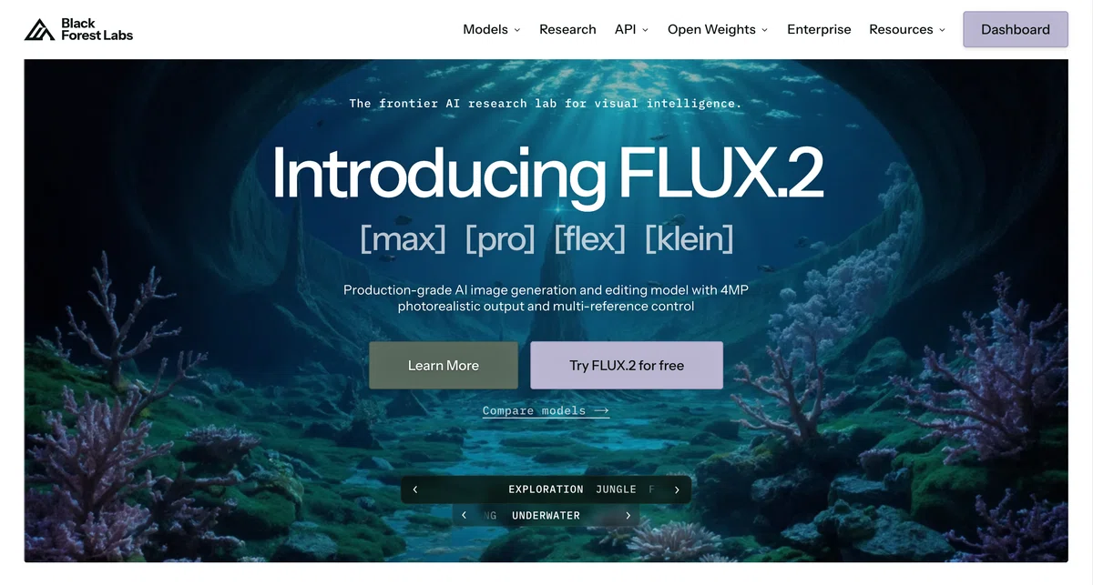 FLUX.2(Black Forest Labs)のホーム画面