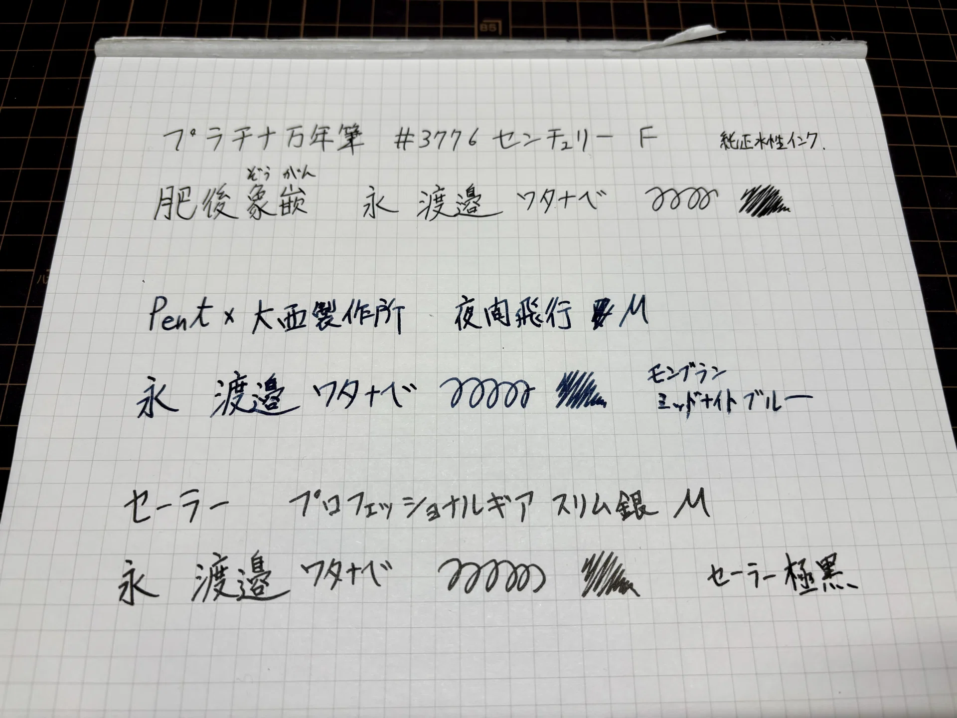 Pent×大西製作所 夜間飛行（M）【マイ万年筆紹介】｜わったん文具