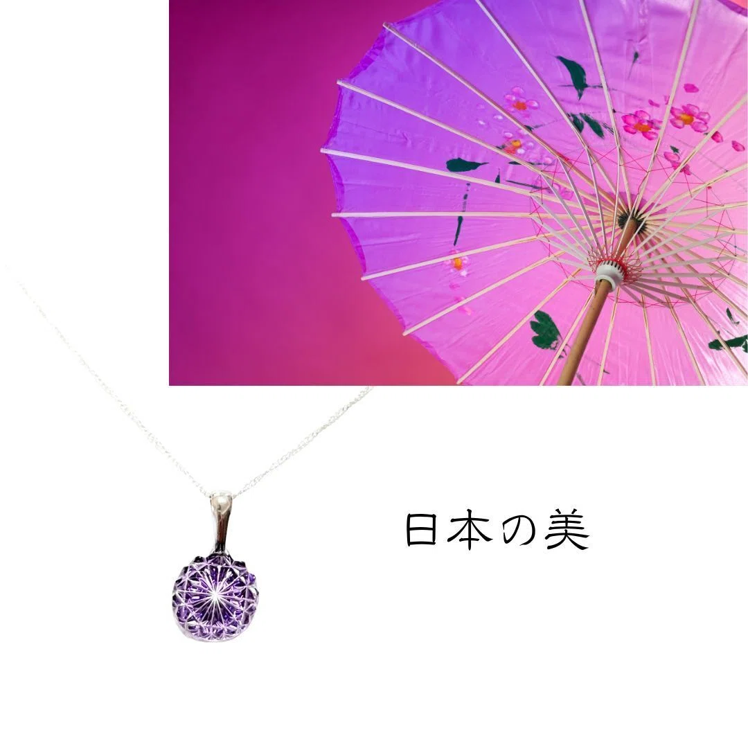 東京切子ネックレス mini 菊 パープル｜KILIKO 東京切子・光学切子スタジオ