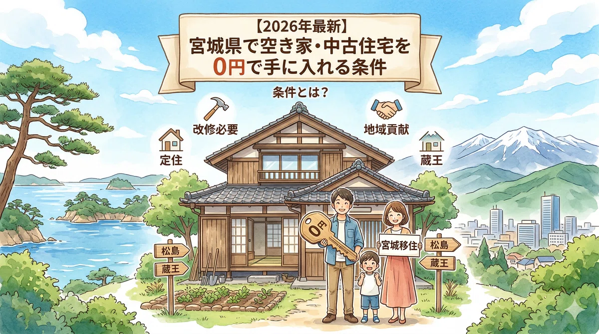 宮城県に空き家中古住宅を0円で手に入れる条件