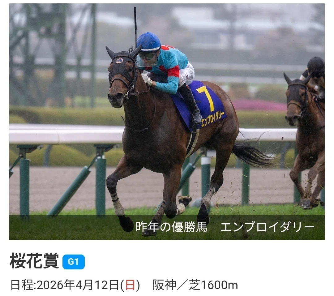 クラシック第1弾𓃗 G1桜花賞🎠阪神競馬場🏇4月11日（日）🌸枠順