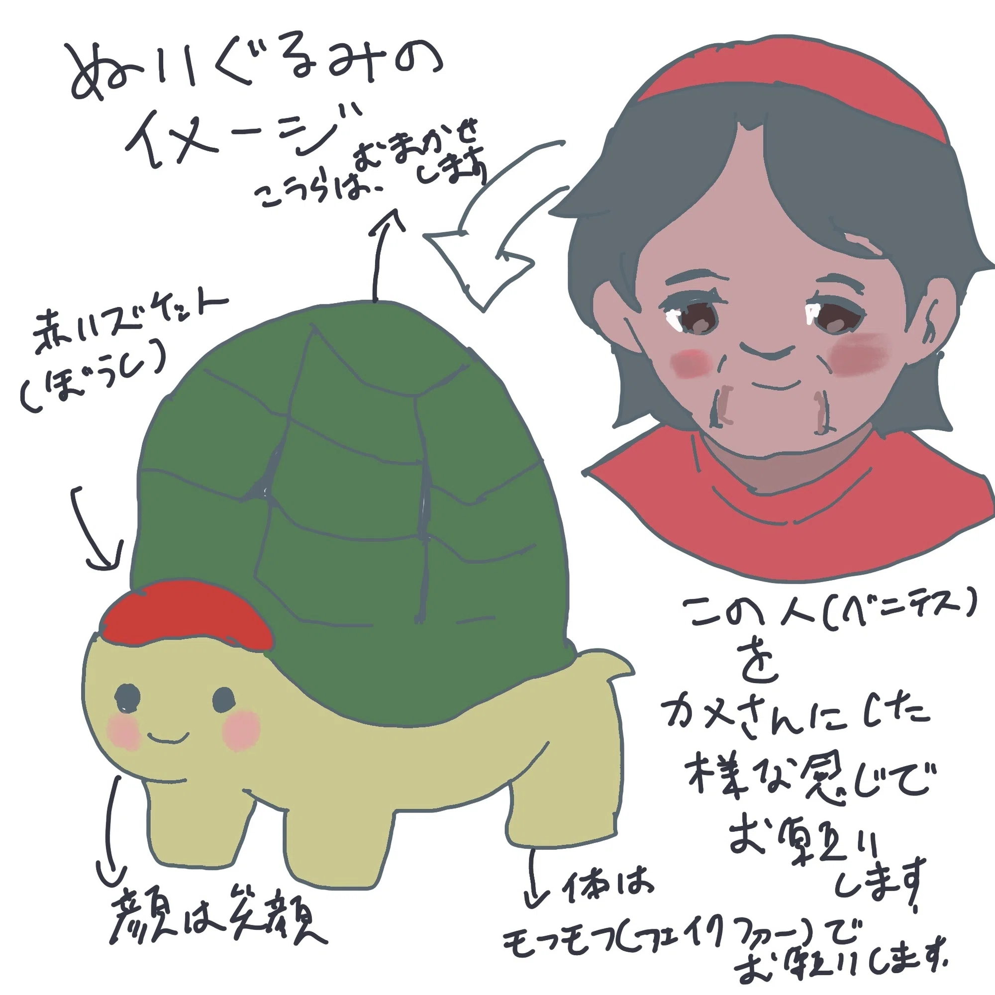 nuinuiさんでカメさん枢機卿ぬいちゃんを作ってもらったレポ｜小林 