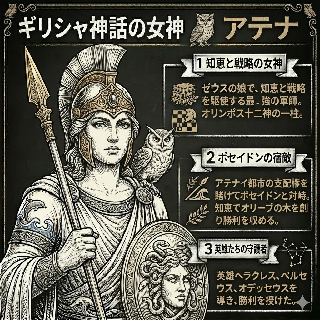 知恵と勝利の女神🦉アテナ編【ギリシャ神話紹介】｜ミトス先生