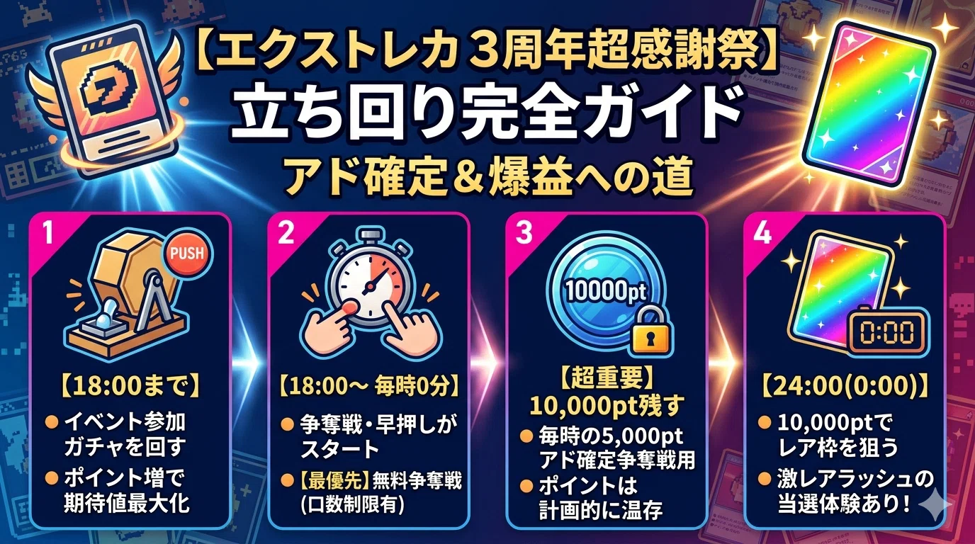 エクストレカ】期待値を最大化する「イベント立ち回り」完全攻略｜コジキン