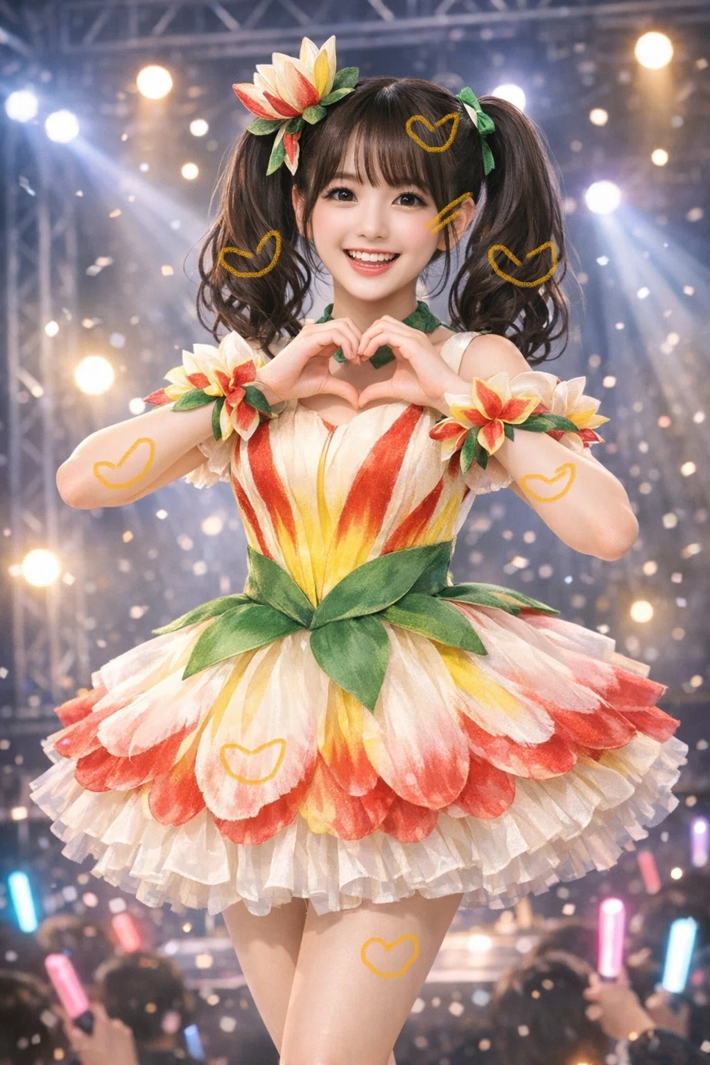 Caroline hu 油絵風デザイン 一点物 レディース チューブトップ チュ 疑ってごめん🌷｜青野いるか