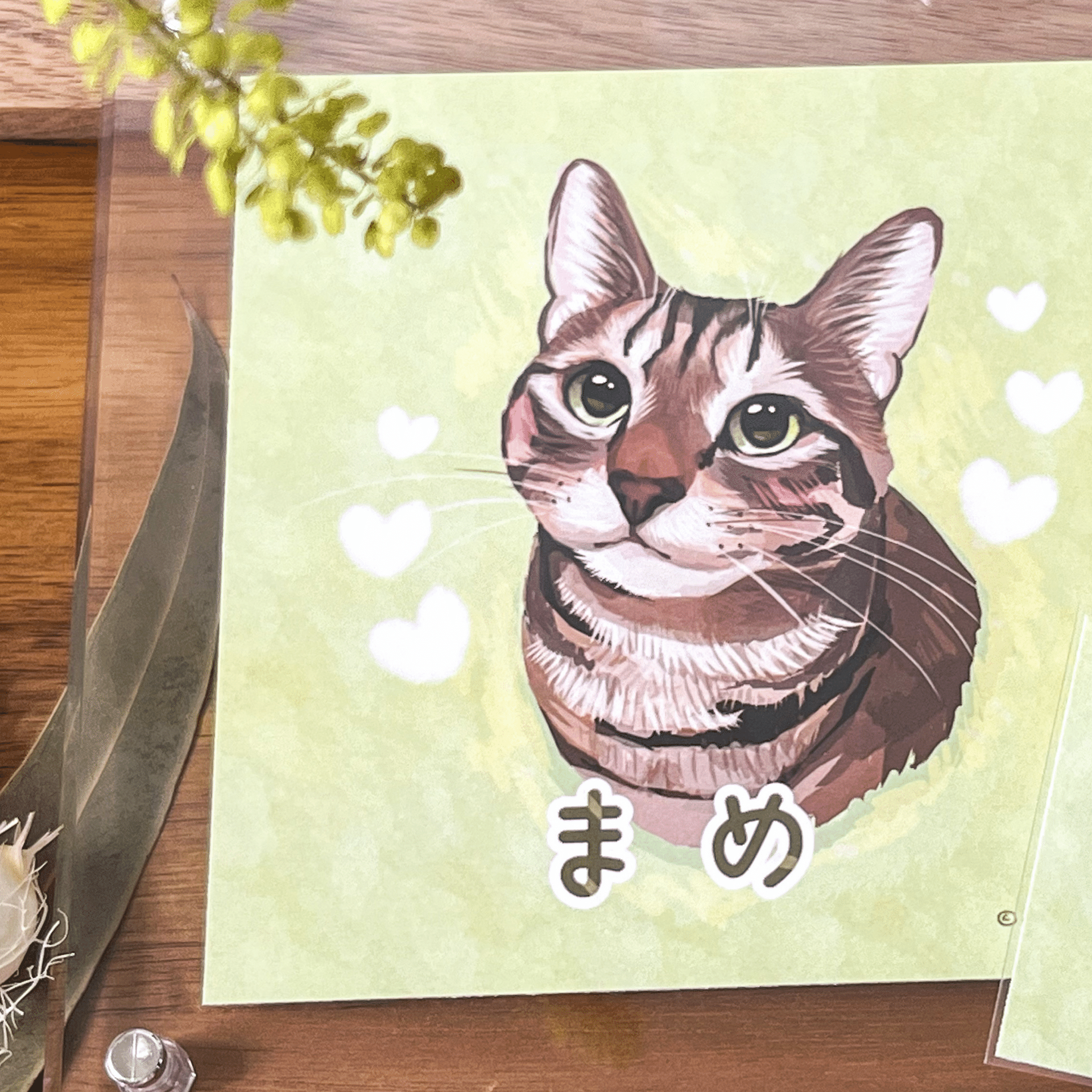 ペットの似顔絵オーダー　猫 ペットの似顔絵 ネコ似顔絵 オーダーメイド リアル イラストオーダー