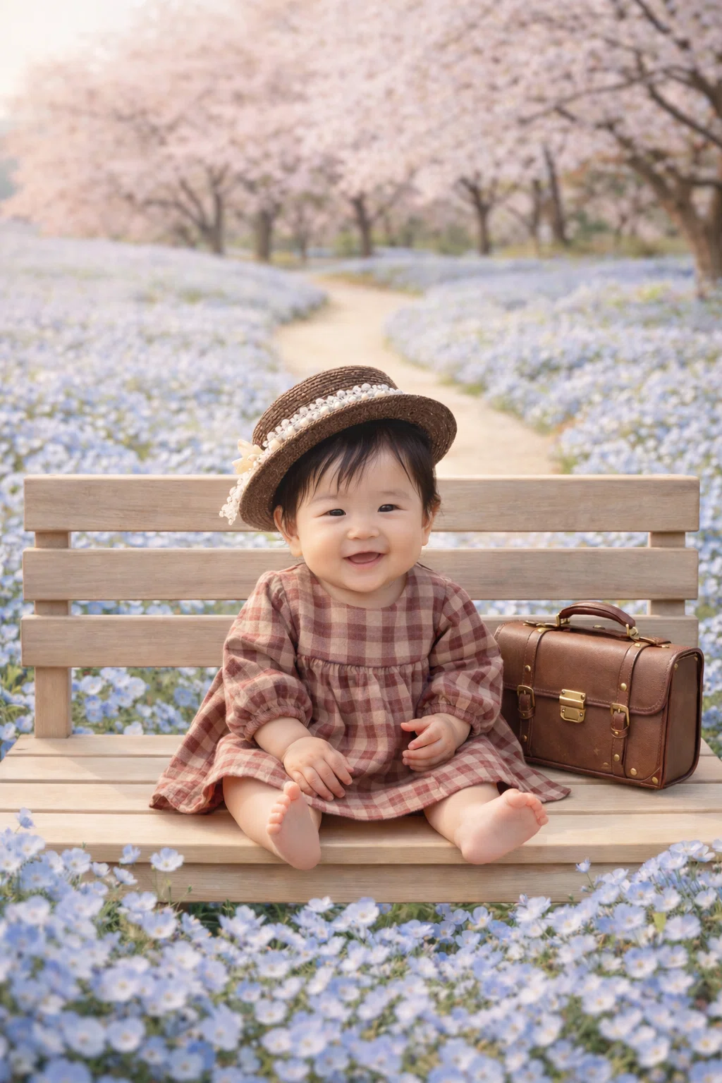 πΈ Outdoor Photo Nemophila ver | Stylish Baby Photo Template (Copy ...