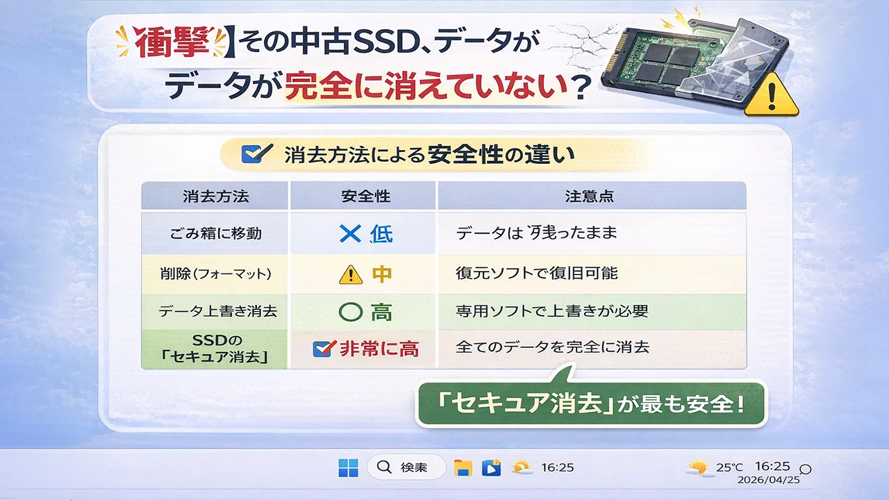 SSD 1TB データ消去済み Samsung Secure EraseでSSDデータを復元不可の完全消去する | プロガジ