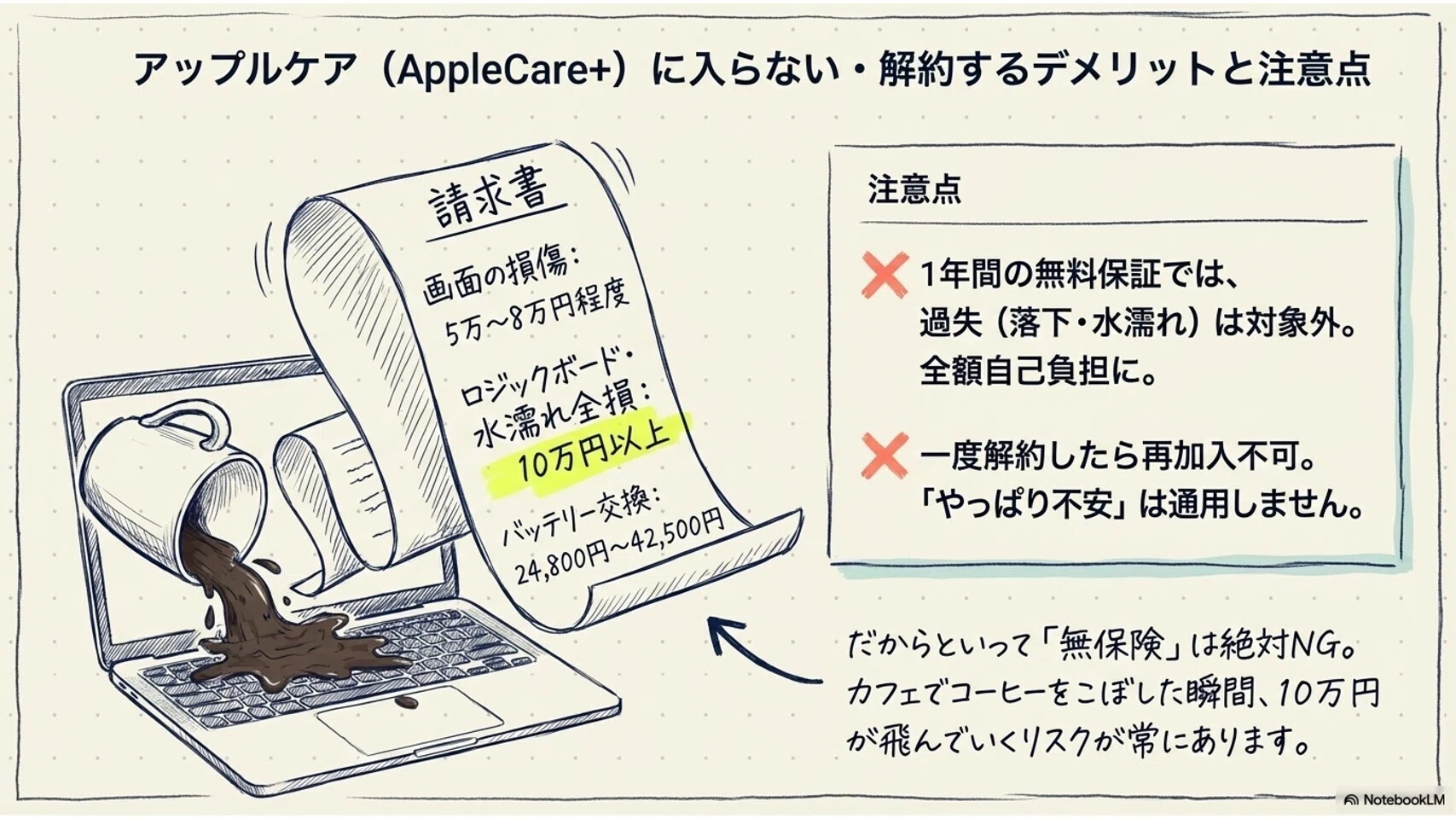 MacBookにアップルケアは必要？いらないと判断できる理由と月700円の