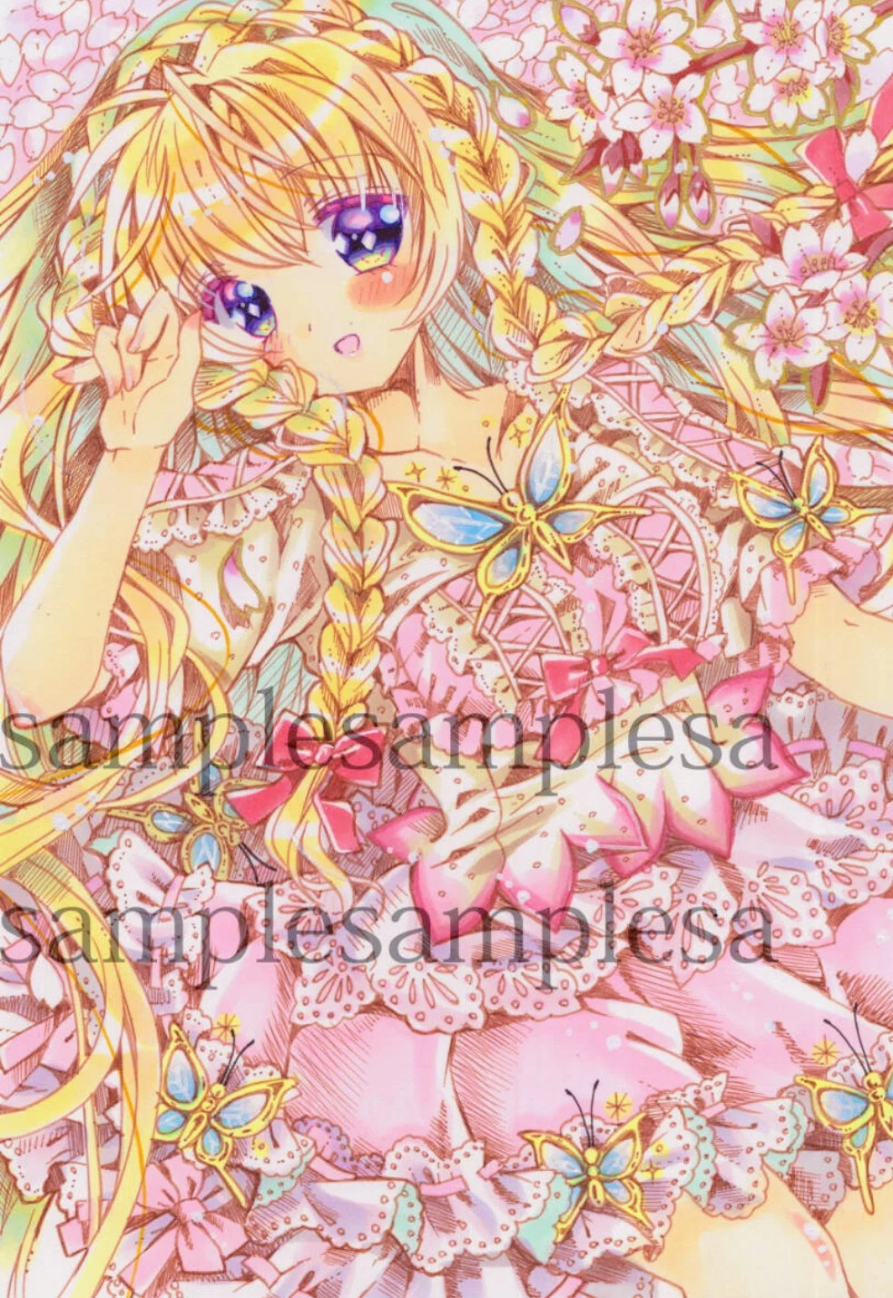 春の訪れ：ソメイヨシノと女の子」「桜の精：コピック原画」｜うさぎ茶屋