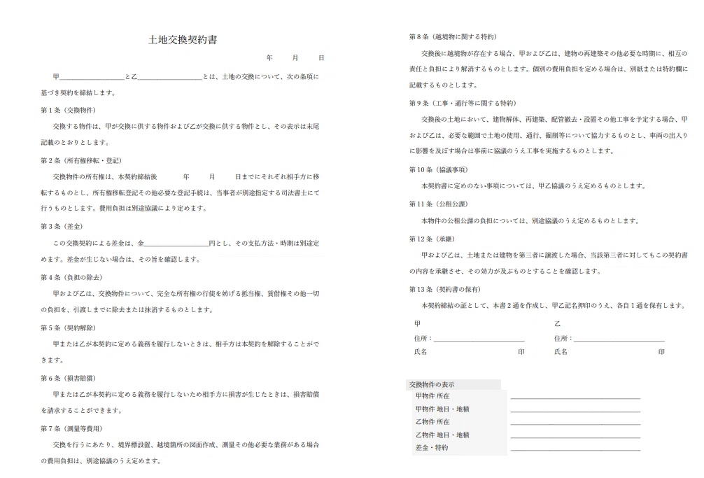 実務書式20点セット｜委任状・同意書・覚書・承諾書・交換契約書をWord