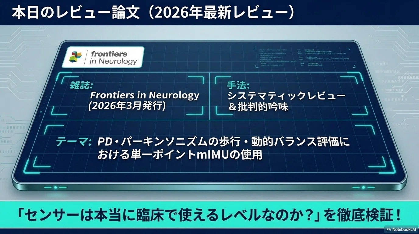パーキンソン病の歩行評価が変わる？腰部ウェアラブルセンサーの可能性