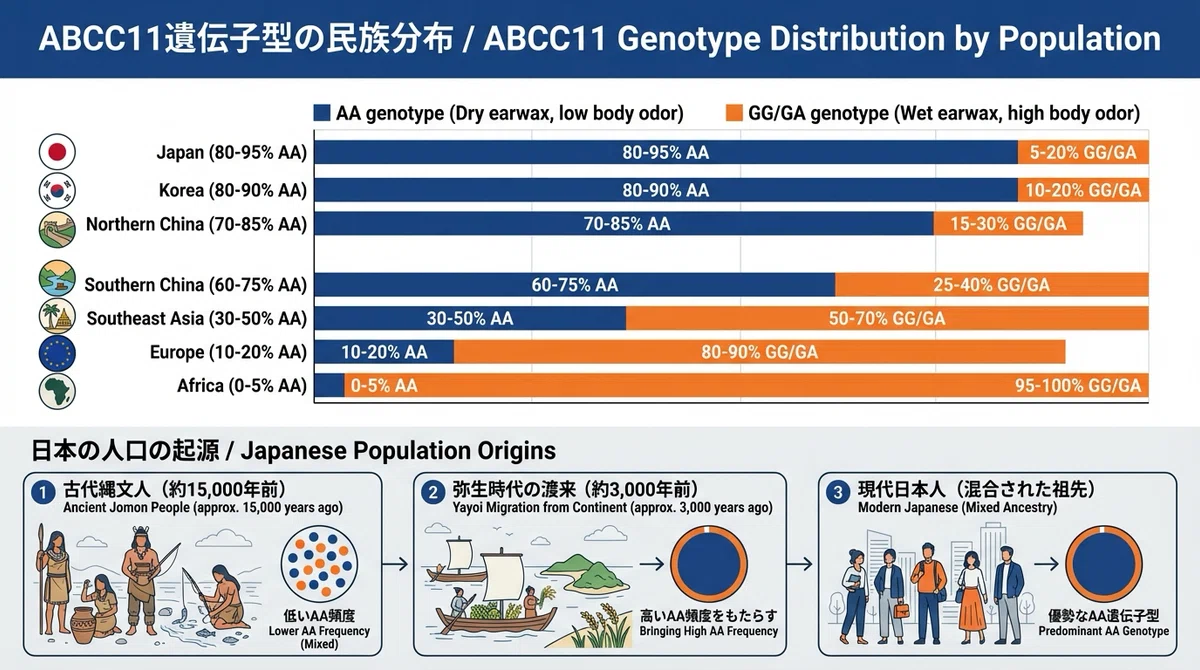 体臭は「清潔感」だけでは決まらない。ABCC11遺伝子の歴史、人類移動、そして日本人のルーツから見えてくること｜佐久間まさはる