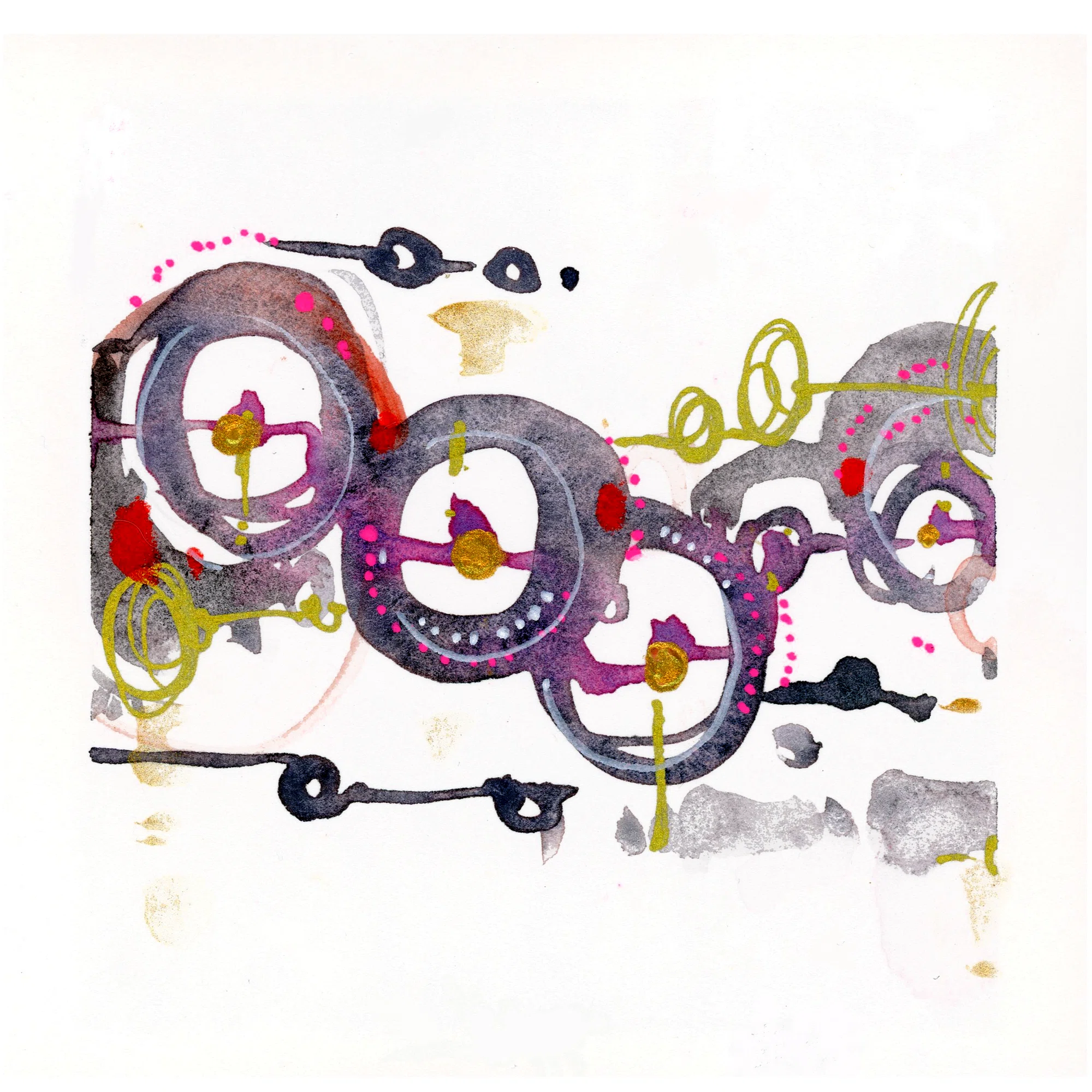 肉筆　mixed media　【抽象画】 2026/04/12 抽象画｜シイ