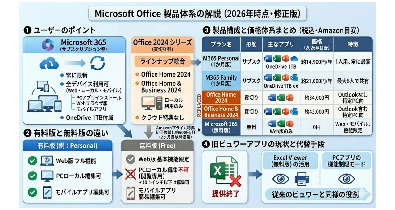マイクロソフト・オフィス製品体系ガイド」閲覧＆印刷だけなら365無料 