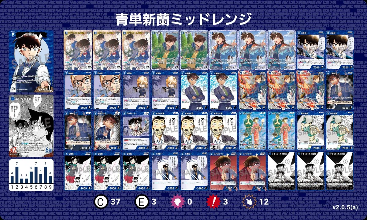 名探偵コナンカードゲームの第9弾環境におけるサンプルデッキレシピ