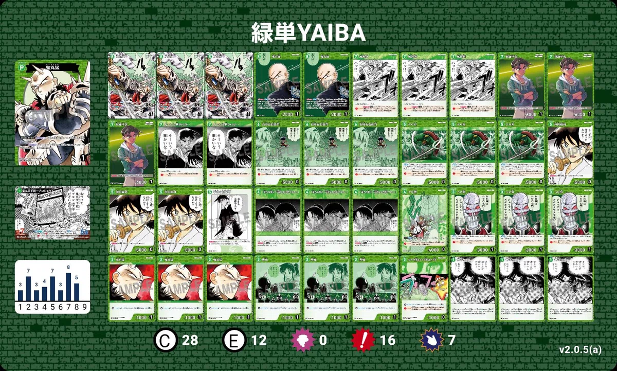 名探偵コナンカードゲームの第9弾環境におけるサンプルデッキレシピ
