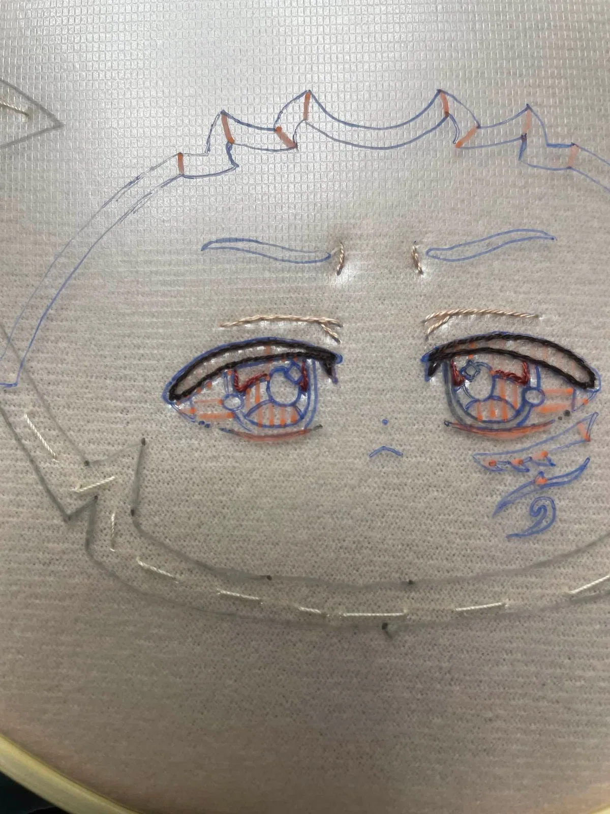 刺繍初心者、初めて推しぬいを作る ①顔刺繍編|Mooo