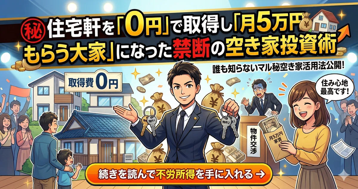 住宅2軒を「0円」で取得し「月5万円もらう大家」になった禁断の空き家投資術
