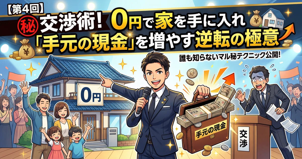 【第4回】㊙交渉術!0円で家を手に入れ「手元の現金」を増やす逆転の極意