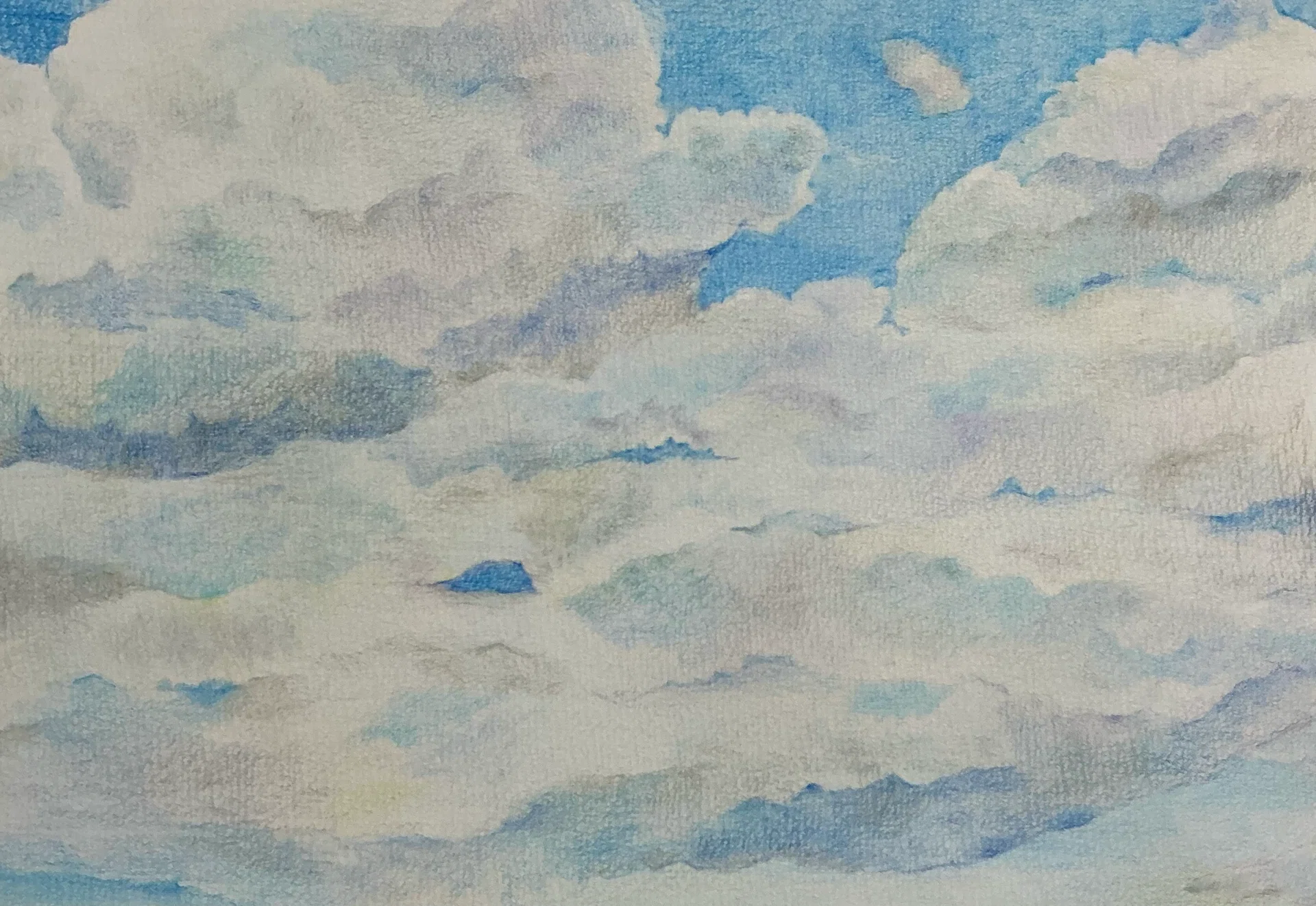 色鉛筆画 ジルコン(原画) 空 色鉛筆画｜ぎんなん