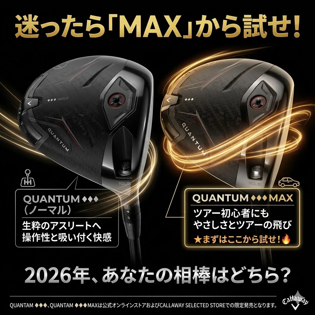 試打・徹底比較】キャロウェイ最新作「QUANTUM ♢♢♢」vs「♢♢♢ MAX