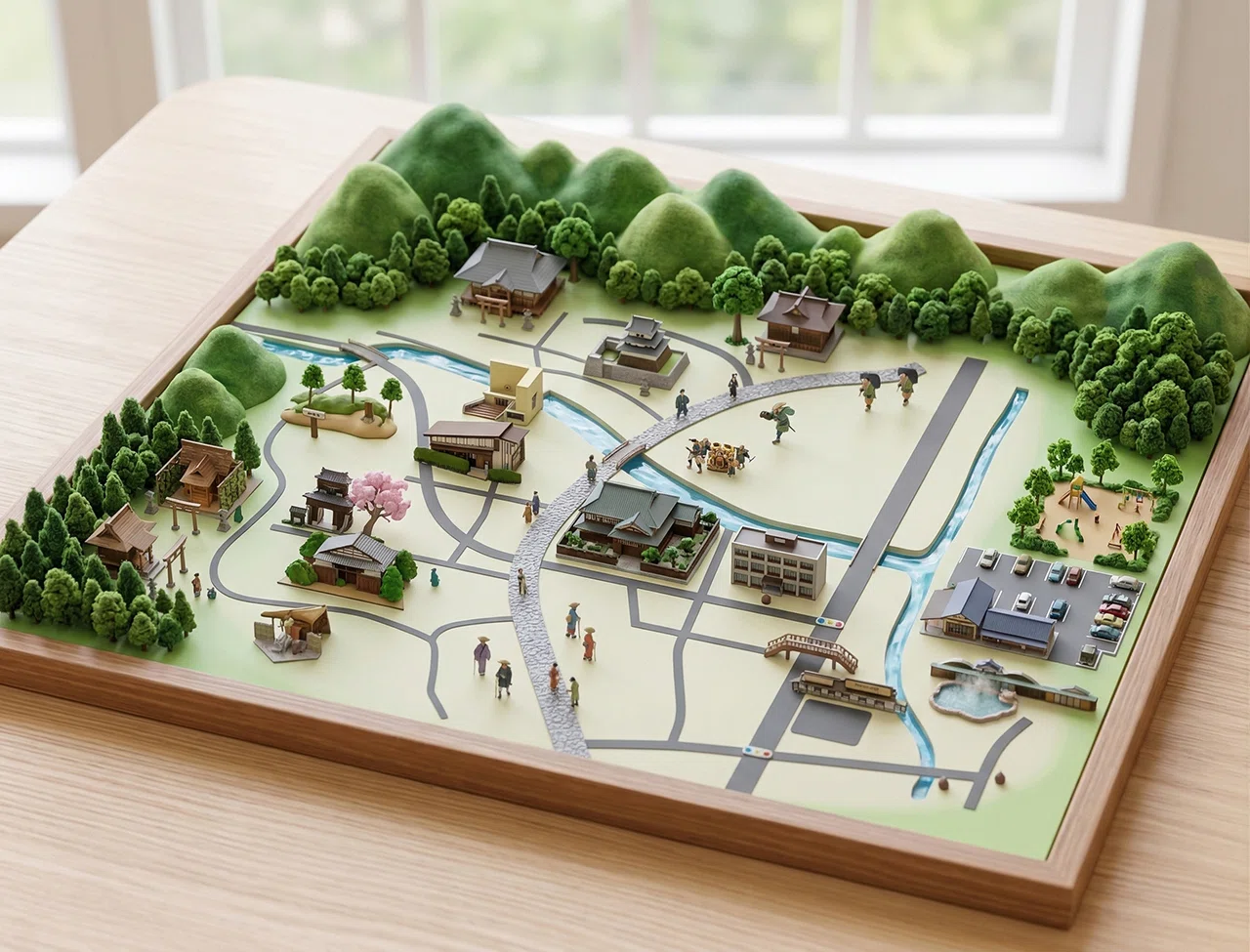 観光地の案内マップをジオラマ＋3DMAP化できるか｜一八十［momoyaso］